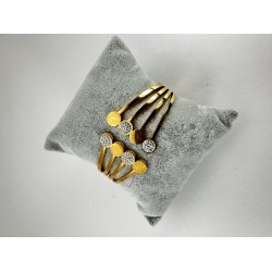 Bronz Yuvarlak Taşlı Bileklik 